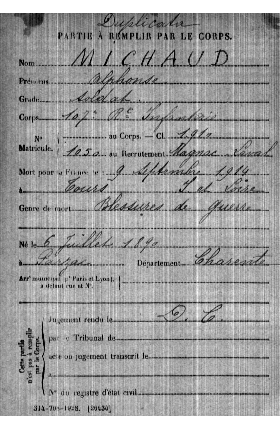 Alphonse MICHAUD