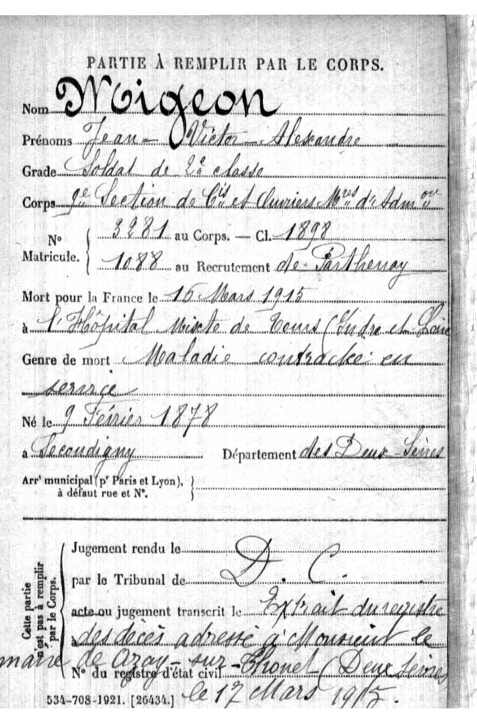 Jean Victor Alexandre MIGEON