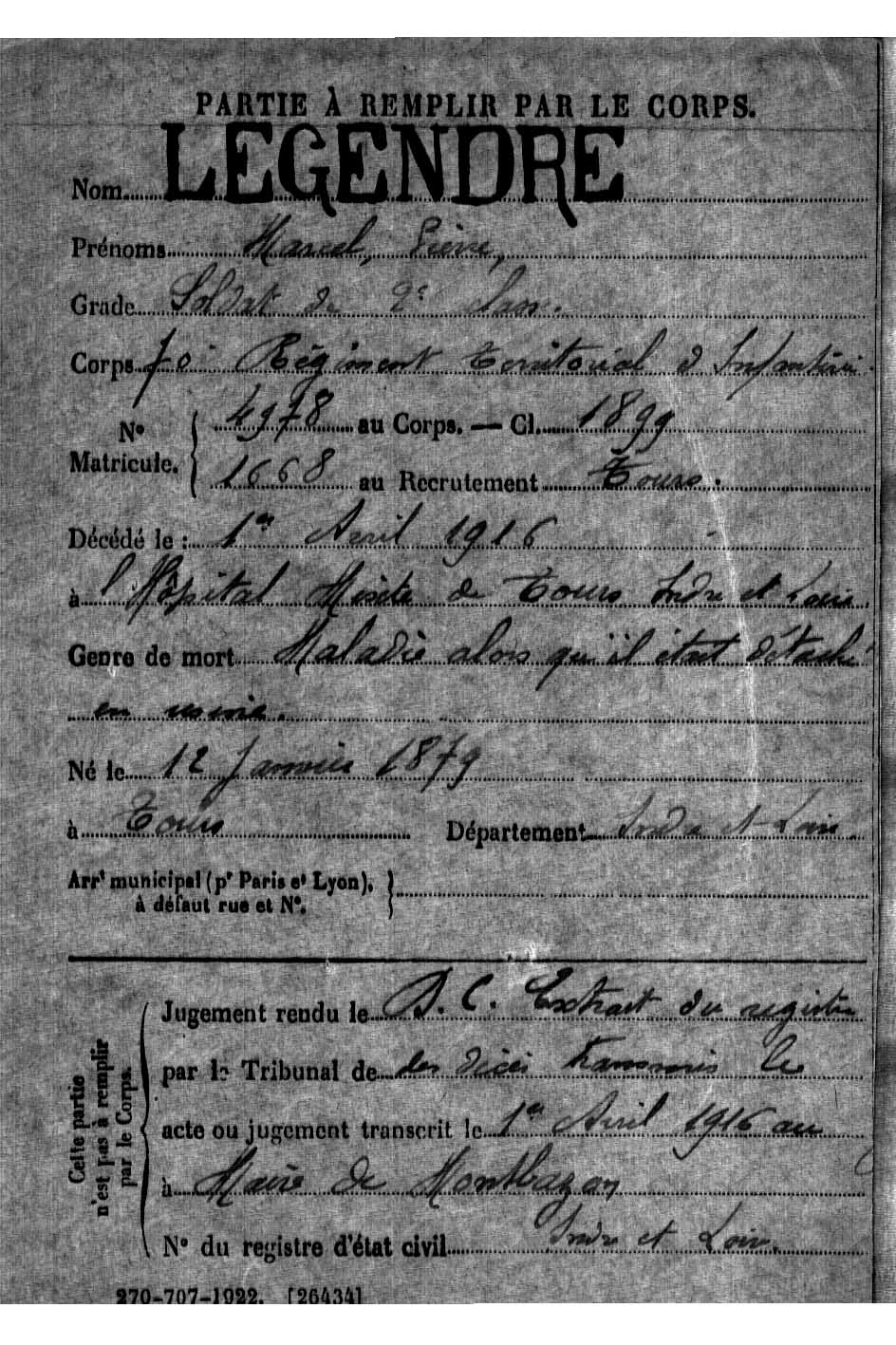 Marcel Pierre LEGENDRE