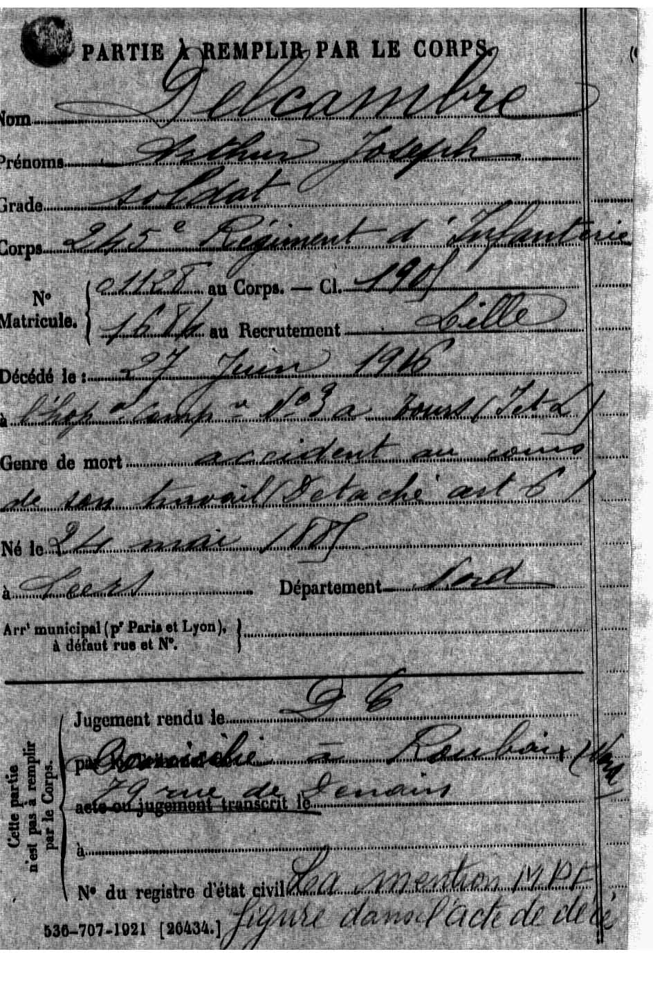 Arthur Joseph DELCAMBRE