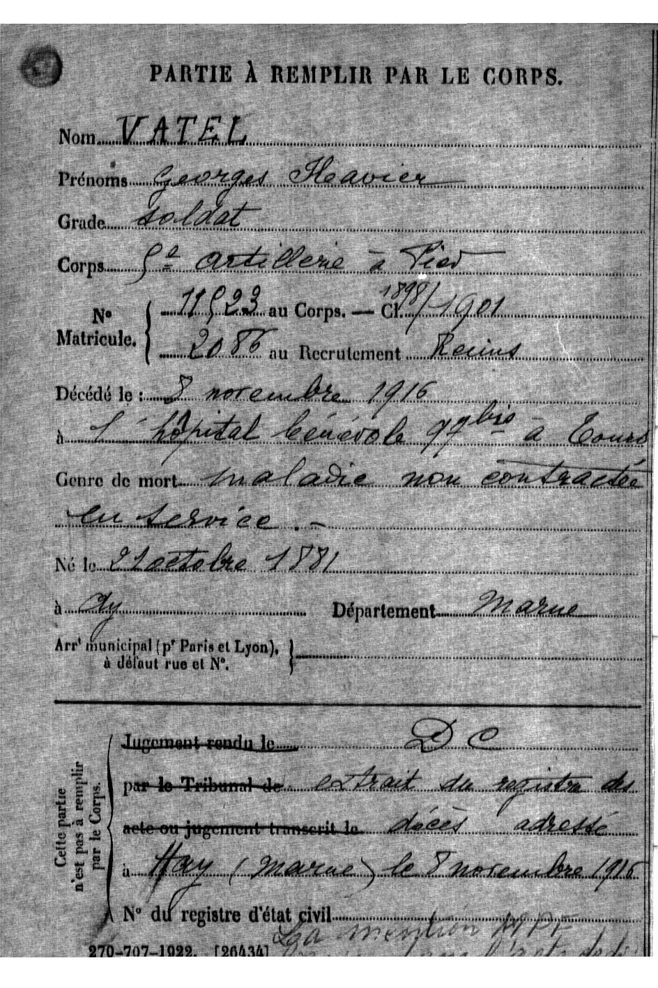 Georges Xavier VATEL