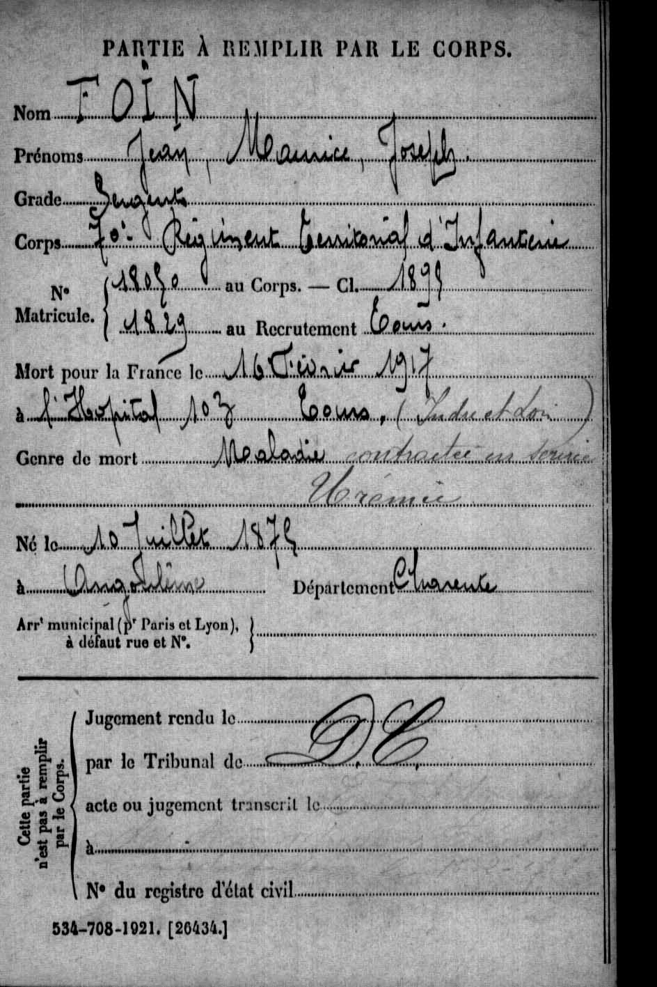Jean Maurice Joseph FOIN
