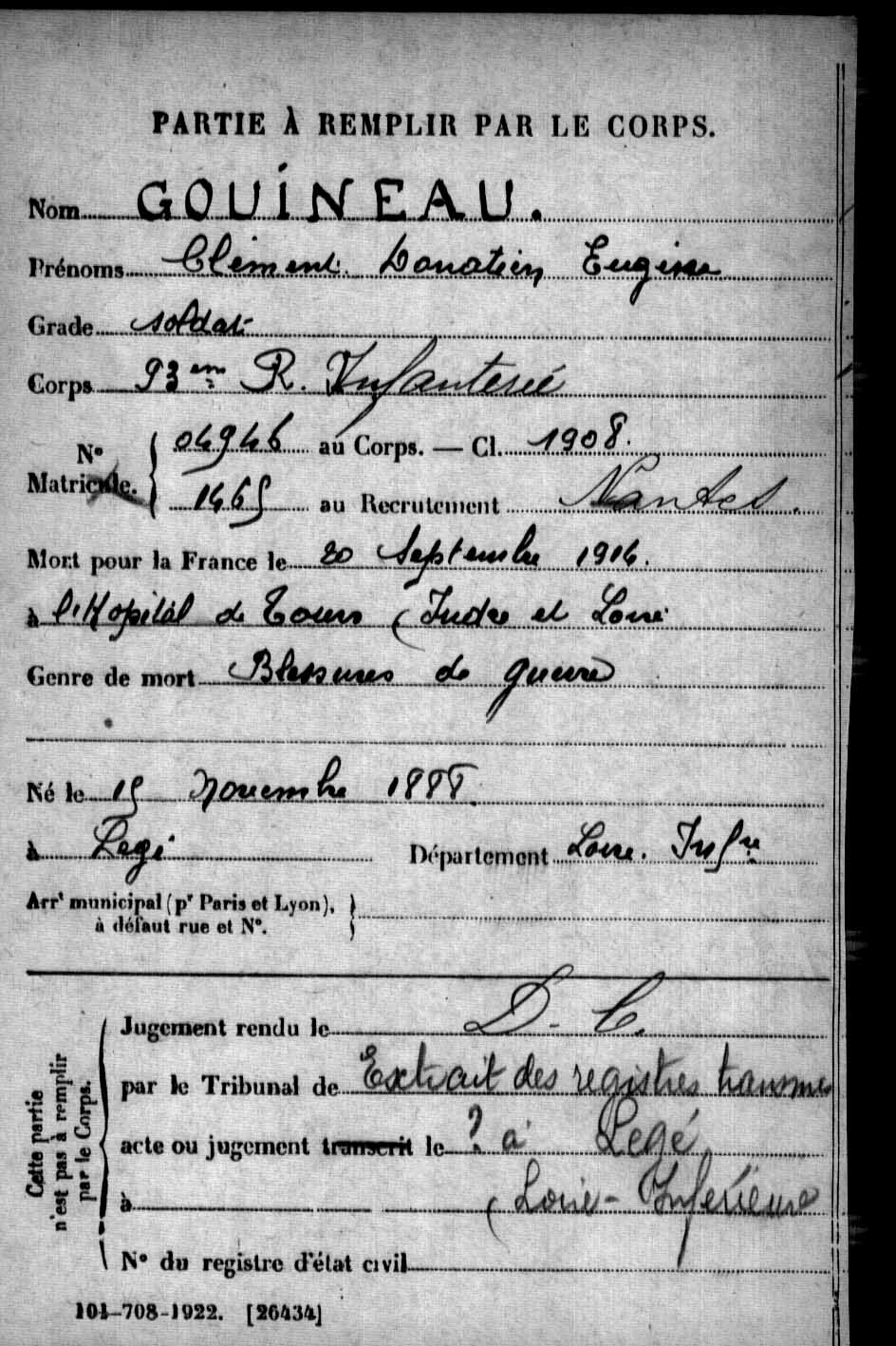Clément Donation Eugène GOUINEAU