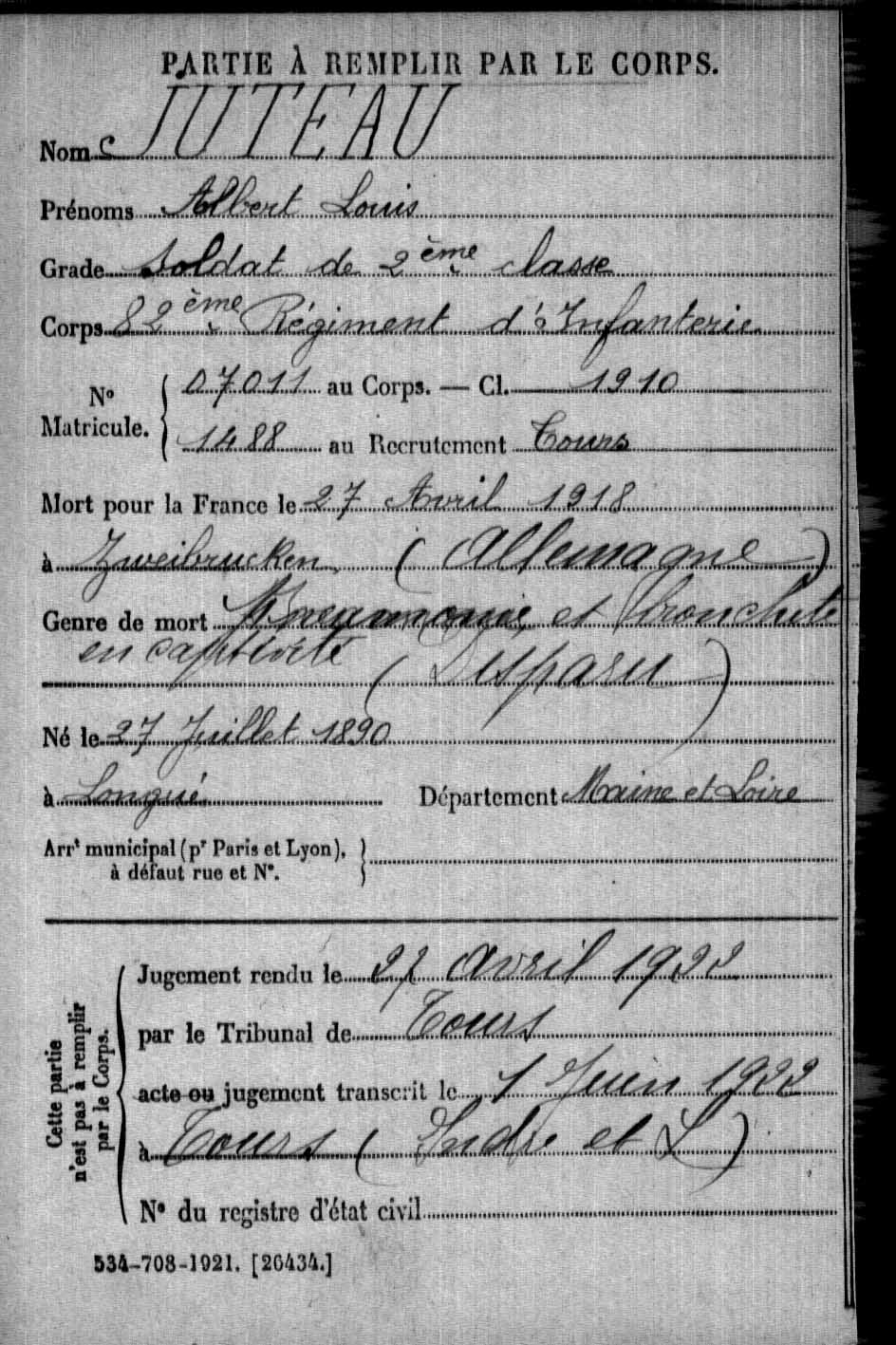 Albert Louis JUTEAU