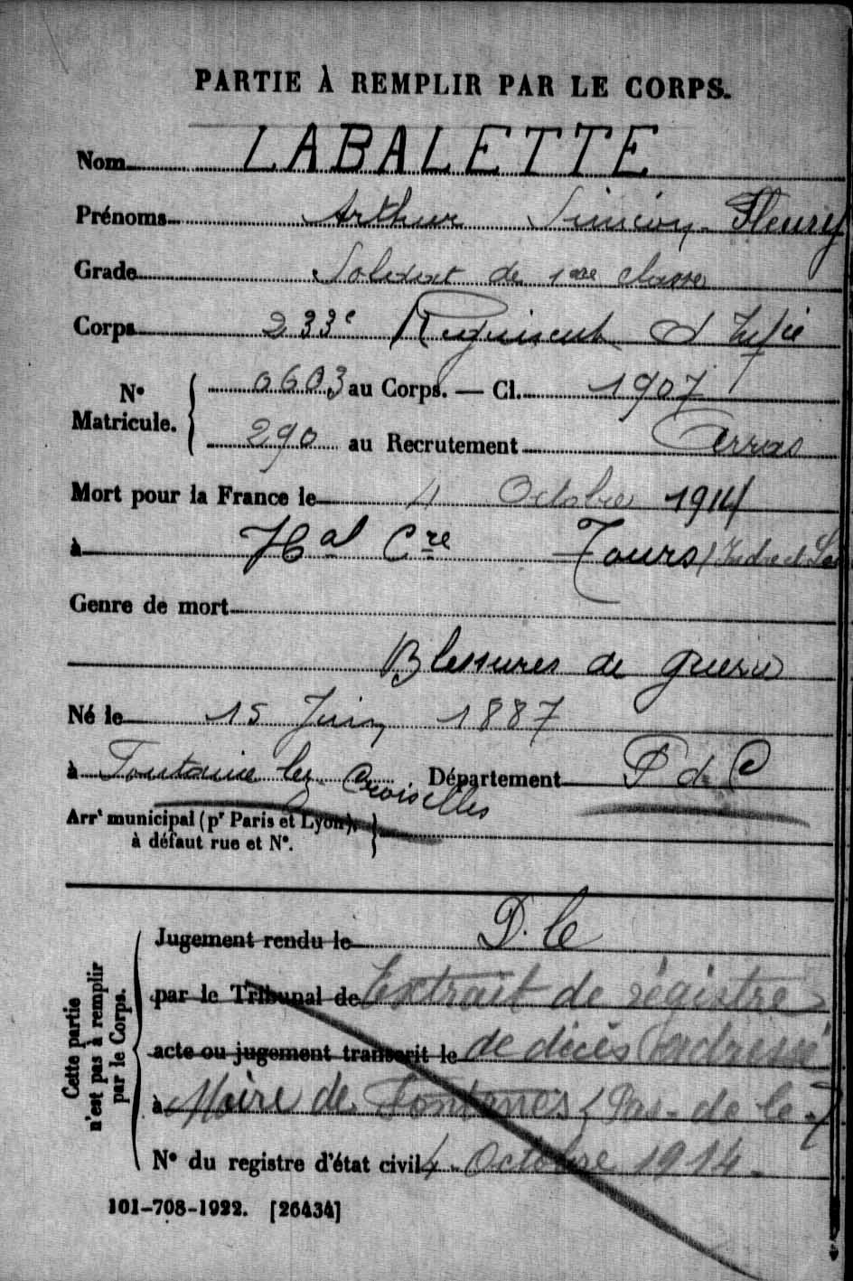 ARTHUR SIMÉON FLEURY JOSEPH LABALETTE