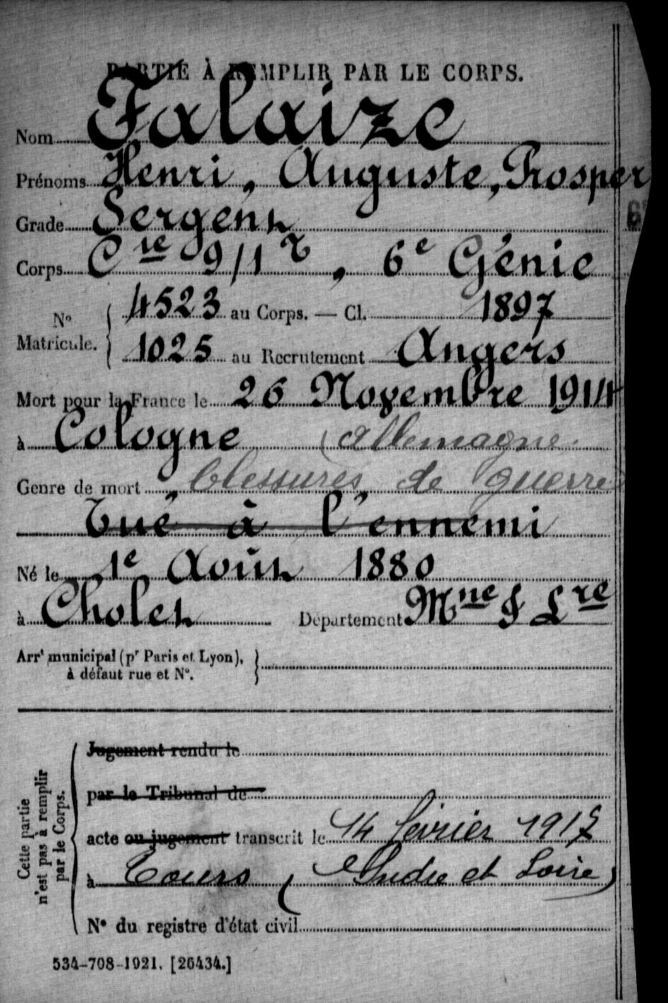 Henri Auguste Prosper FALAIZE